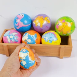 6Pcs Cartoon Dinosaur Bouncy Balls Dino Party Gifts Jumping Elastic Rubber Balls Kids Birthday Party Favors Pinata Filler