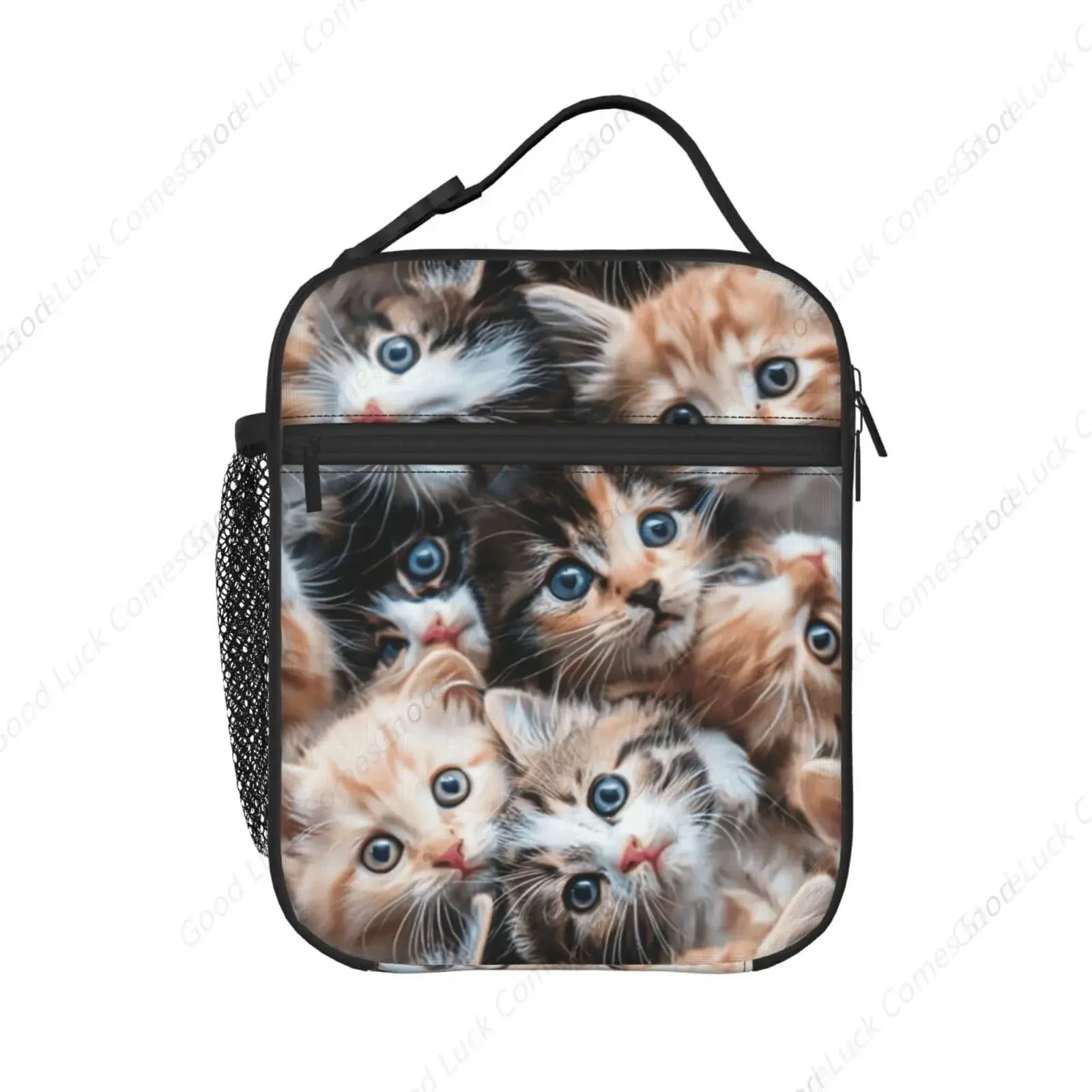 Black White Cat Lunch Box for Women Men Kids Adult Insulated Lunch Bag Reusable Lunch Cooler Tote Bag Portable Lunchbox