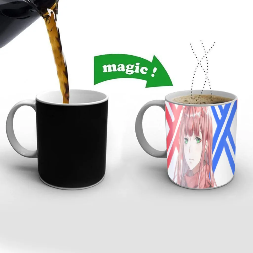 

80s Anime DARLING in the FRANXX Free shipping Mug Changing Color Ceramic Coffee Mugs Magic Tea Cup Best Gift For Your Friends