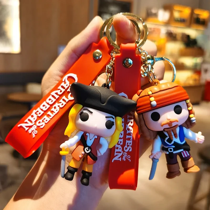 Cute Doll Pendant Anime Figures Jack Sparrow Fashion Backpac Keychain Bag Keyring Pendant Birthday Gift