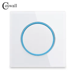 COSWALL 1/2/3/4 Gang 1/2 Way On / Off Wall Light Switch Large Aperture LED Backlight White