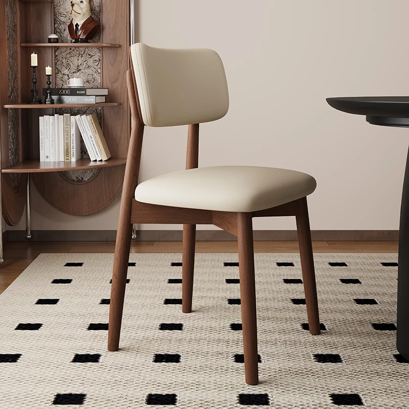 #Wood Dining Chair with Complete Mortise Tenon Simple Backrest Upholstery for Home Hotels Apartments Restaurants Warehouses