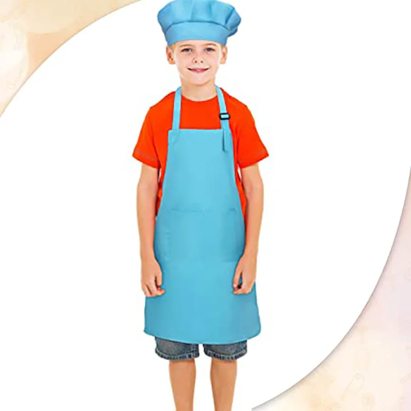 Cheap Wholesale Children Adult Parent-child Chef Apron Painting Cooking Class Suit Apron and Chef Hat in Stock
