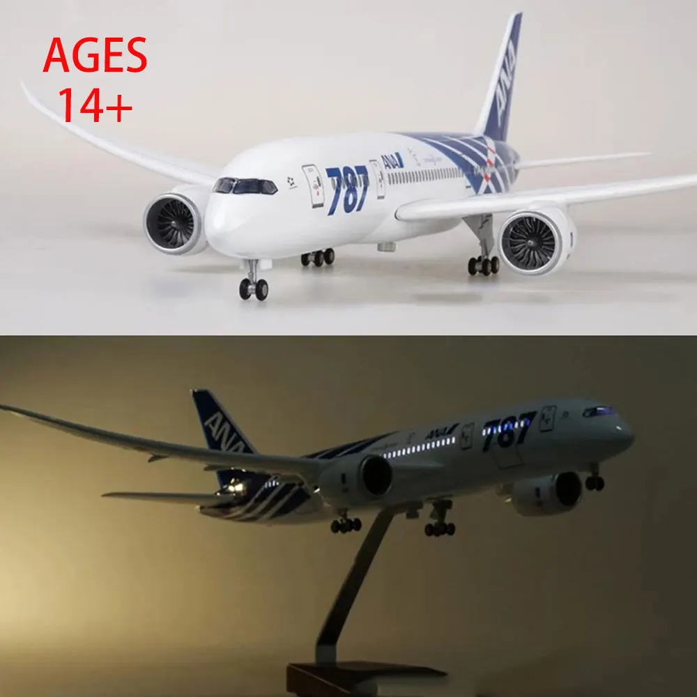 1/130 Scale 47CM Airplane 787 B787 Dreamliner Aircraft Japan ANA Airlines Model W Light and Wheels Diecast Plastic Plane