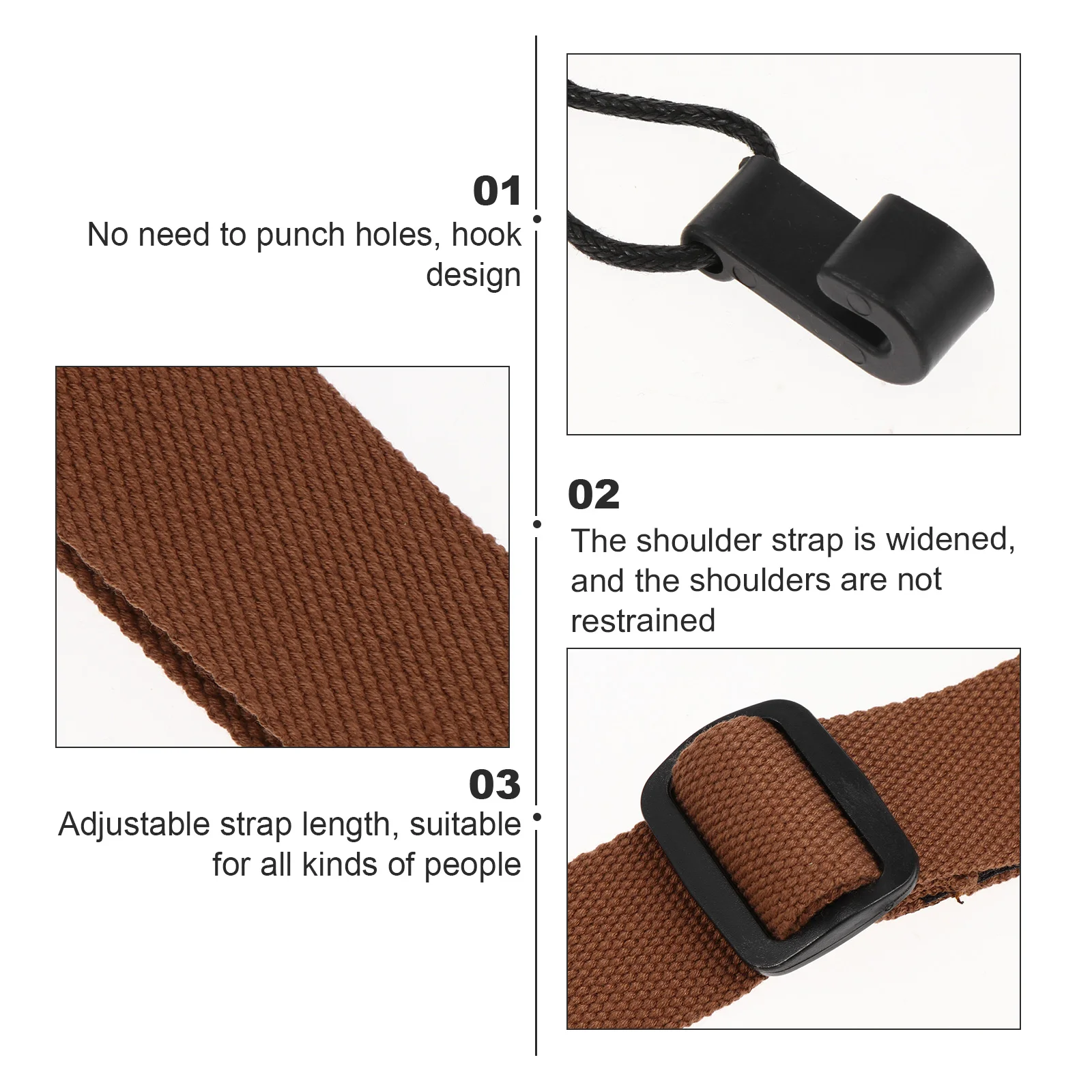 

1pc Ukulele Straps Durable Lightweight Simple Design Non-Punching Fabric Strap For Instrument Accessories Comfortable Edge