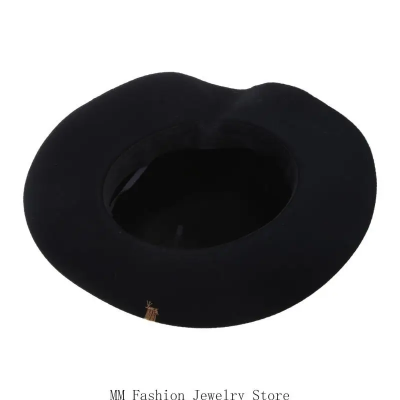 

D0UB Винтажная шерстяная фетровая кепка-федора JazzHat Magicshow Головные уборы Карнавальная праздничная одежда