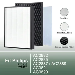 Kit HEPA filter FY2422/30 Carbon filter FY2420/30 for Philips Air purifier AC2882 AC2885 AC2887 AC2889 AC3821 AC3829