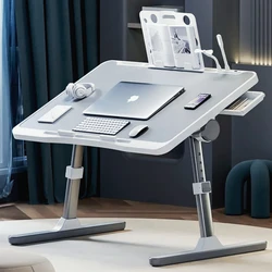 Ergonomic Adjustable Liftable Laptop Desk Bed Study Reading Table Folding Organizer for Home Student Dormitory Furniture