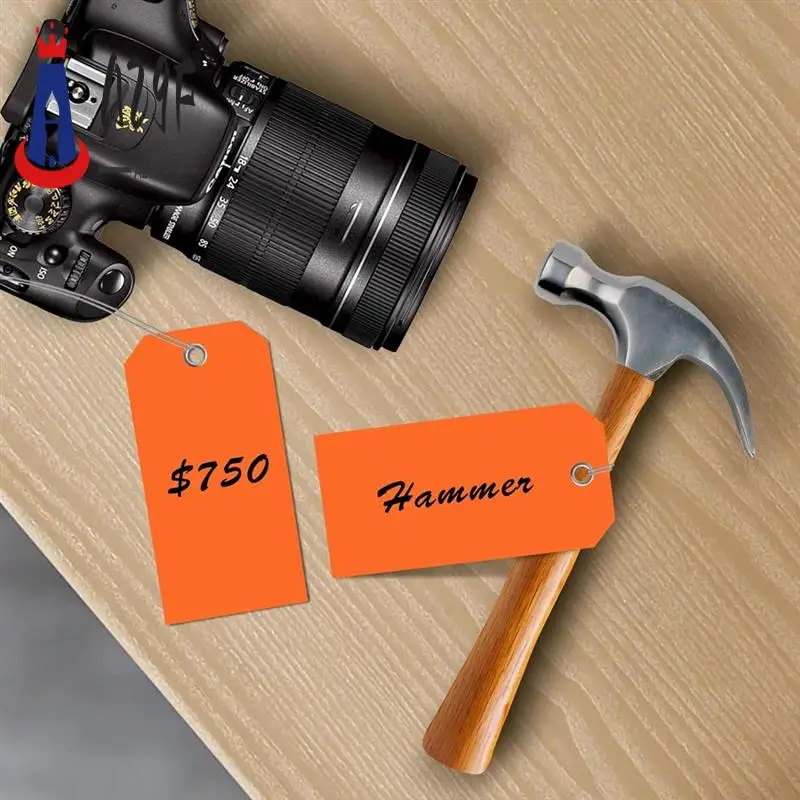 

A29F-4 3/4In X 2 3/8In Neon Shipping Tags Blank Heavy Duty Hang Tags With Reinforced Holes Writable Luggage Tags