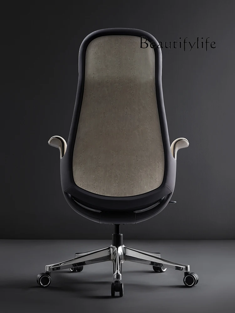 Light luxury office comfortable e-sports chair waist support ergonomic swivel chair computer boss chair leather