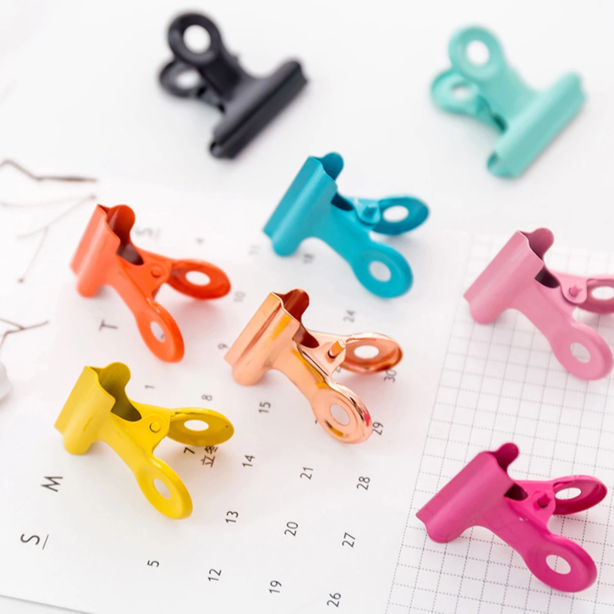 

10 pcs Round Clips Premium Metal Candy Office Organizer File Picture Clips For Papers Tickets Mixed Color
