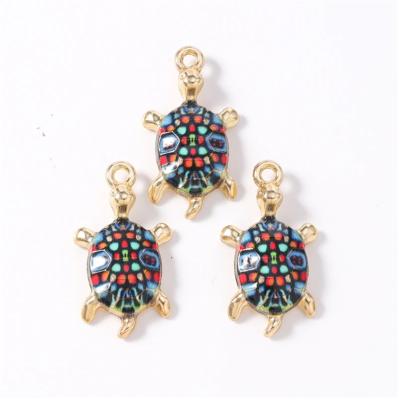 Duarte 20 Teile/los Nette Bunte Emaille Tier Schildkröte Charms Anhänger für Die Herstellung Von DIY Ohrringe Halsketten Armband Schmuck Erkenntnisse – Detail 9