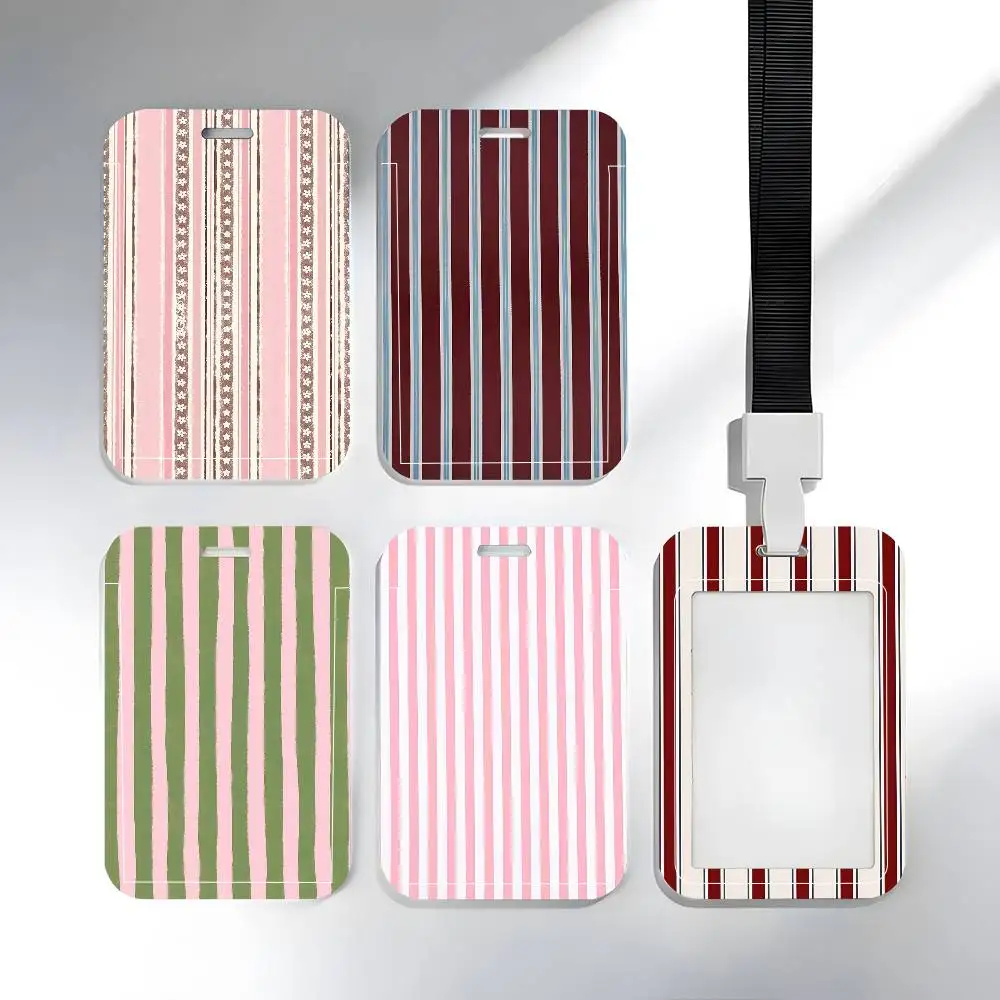 Vertical Stripes Lanyard Card Holders Student ID Card Holders Neckband Card Holders Access Control Accessories Gifts