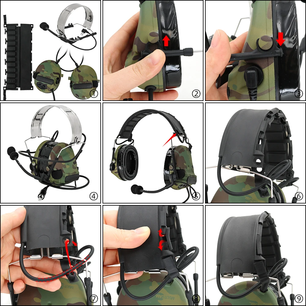 Tactical Headset COMTAC III Military Anti-noise Headphone Hunting Shooting Sport Airsoft Protective Earphone&U94 PTT for Baofeng