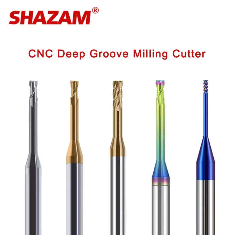 SHAZAM HRC55/60/65 2/3/4-Schneiden Wolframstahl-Hartmetall Nano-Beschichtung Flachboden-Tiefnutfräser CNC Mechanische Fräswerkzeuge – Detail 1