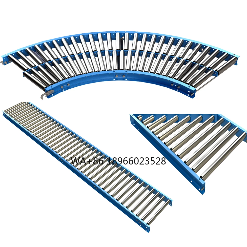 

Heavy Duty Straight Curved Gravity Roller Conveyor Belt Roller Price for Material Transporting
