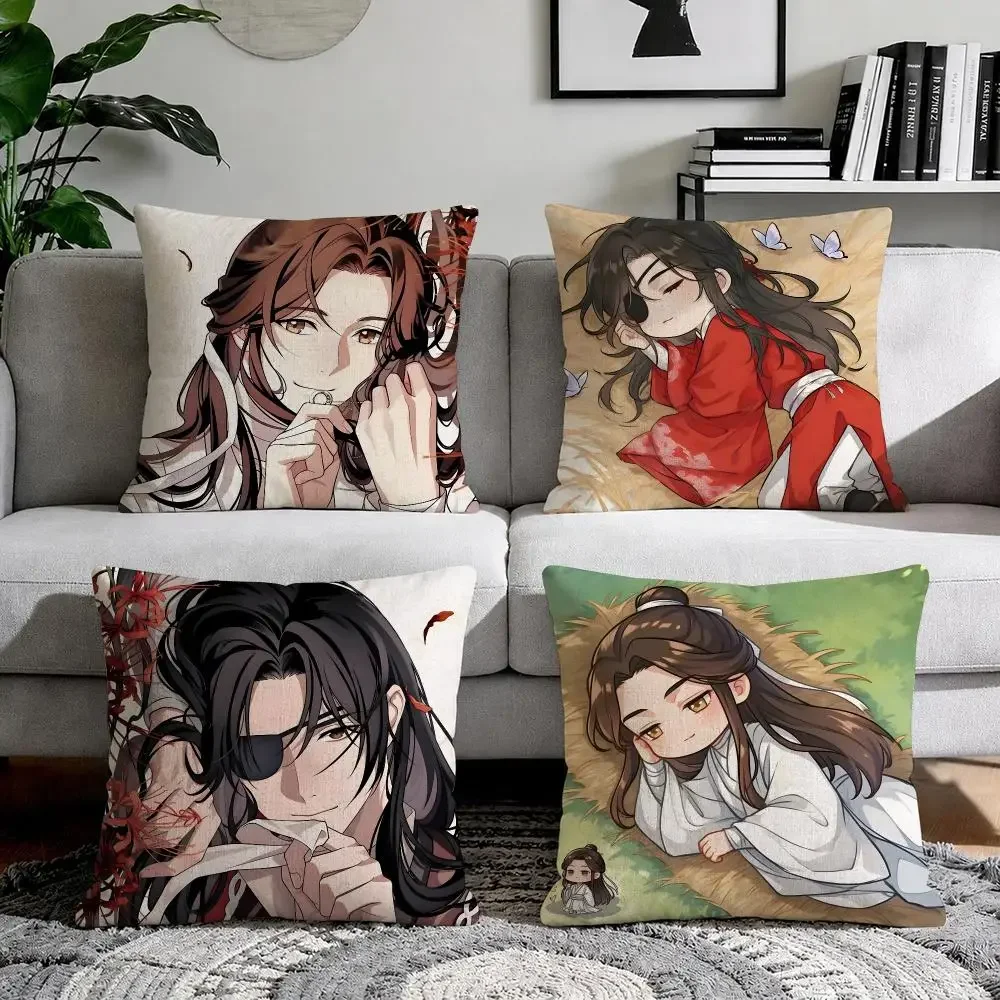 O-Officials Blessing Ethereal Cushion Cover Organic Natural Linen Pillowcase with Double Sided Print for Sofa Home Decor Gift
