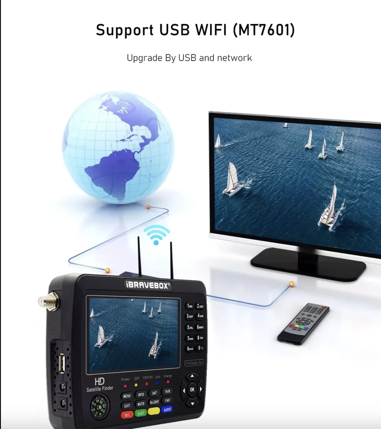 V10 Finder Max H.264/H.265 10 Bit Decoding HD 1080P 4.3 LCD DVB-S2/S2X Satellite Finder Signal Meter Satellite Finder vs v8