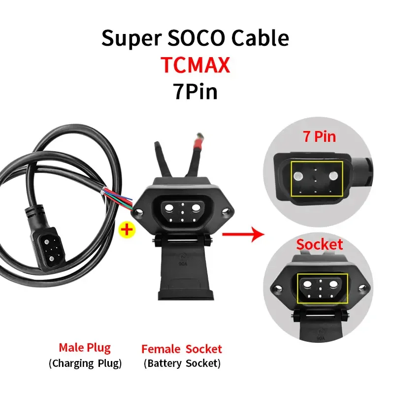 For Super SOCO TC Max Original Battery Accessories Body Charging Plug Battery Socket Cable Charge Discharge Wire Female Header