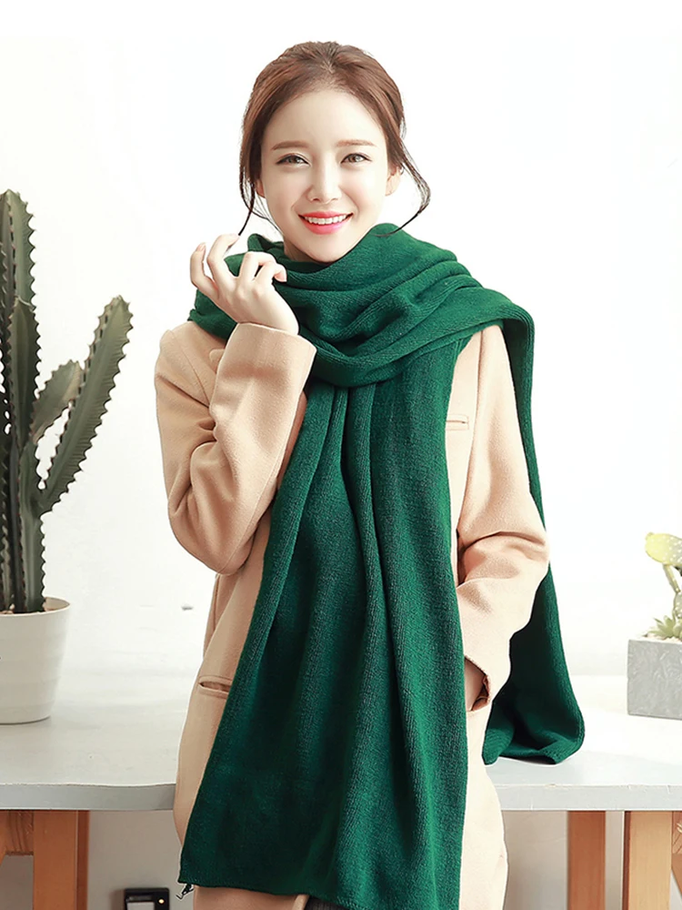 2023 Imitation Cashmere Women Winter Scarf Solid Preppy Style Scarve Thick Wrap Shawl Pashmina Lady Femme Bufanda Stoles Foulard