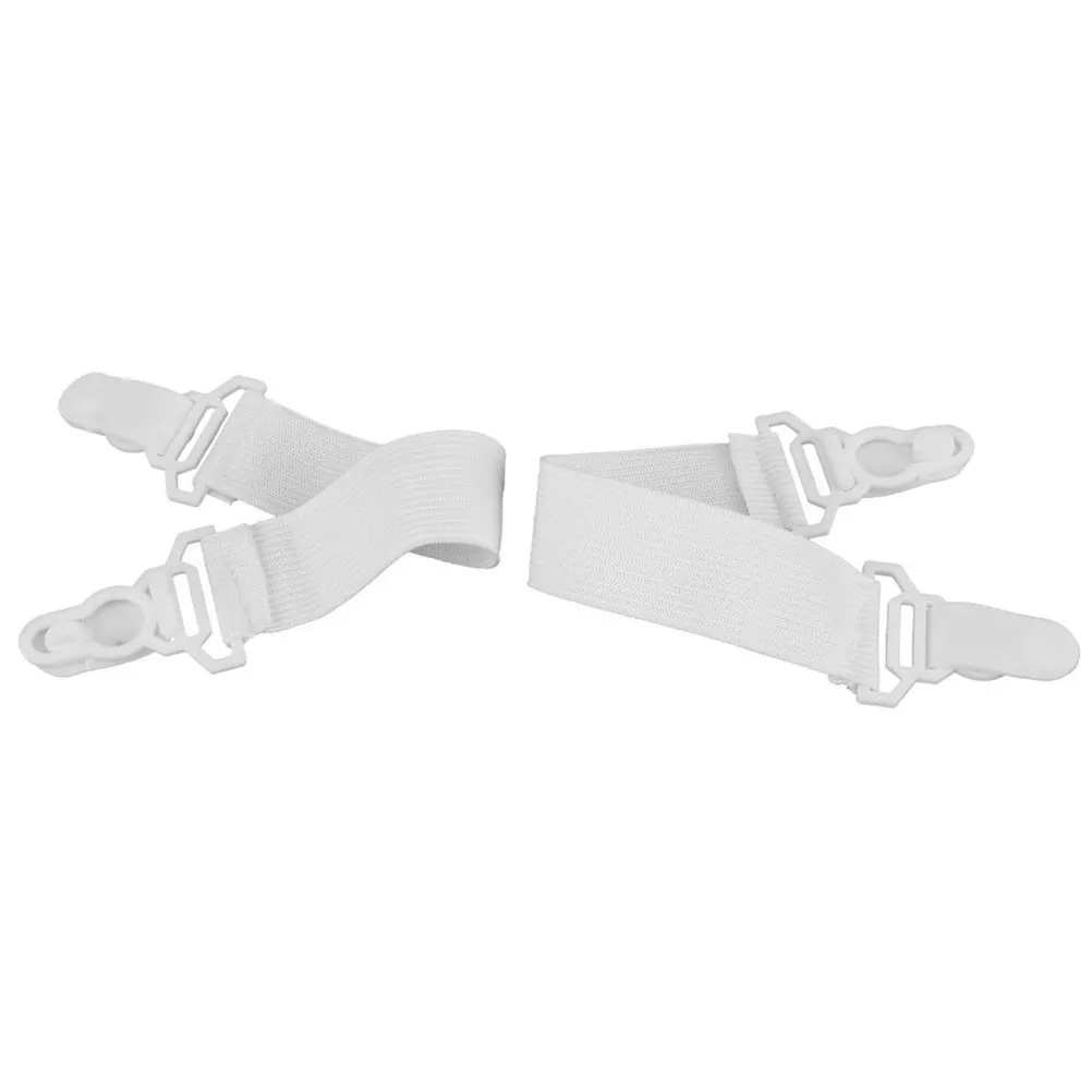 16Pcs White Elastic Bed Sheet Fasteners – Hard Plastic Grippers for Mattress Covers, Blankets & Satin Sheets