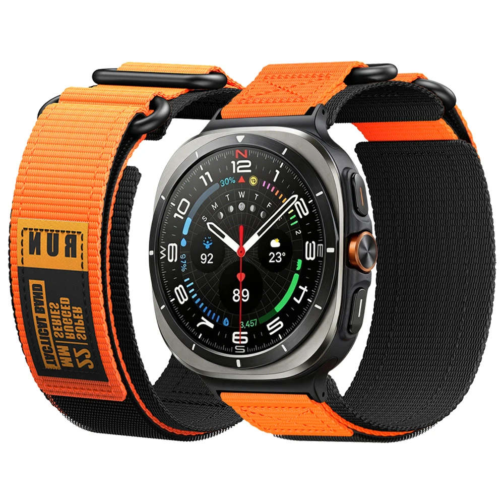 Klettverschluss Nylon-Uhrenarmband für Samsung Galaxy Watch Ultra 47mm 2025 Sport-Ersatzarmband