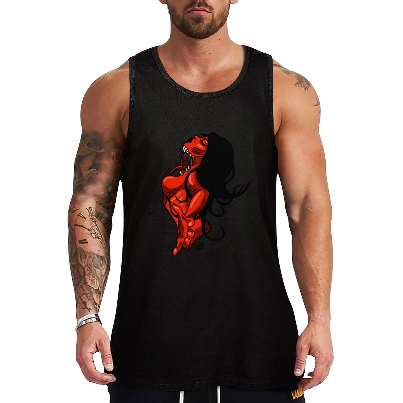 Demon Lady Tank Top Workout Running Tank Top Lightweight Breathable Wear