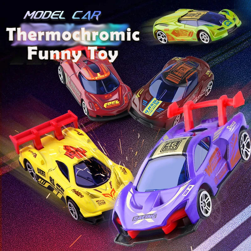 Funny Creative Colour Changing Small Sports Car Toy Model Kids Mini Alloy Car Set Boys Racing Car Toys Children's Birthday Gift