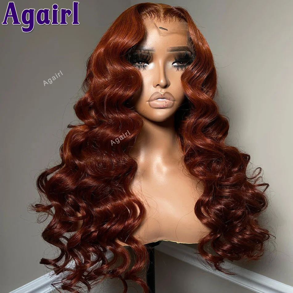 13x6 Ginger Brown 200% Density Loose Wave Lace Frontal Wigs Human Hair Pre Plucked Ready Go 13x4 6x4 Lace Front Wigs for Women