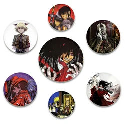 58/44/32mm TV Animation HELLSING Creative Tinplate Plastic Button Pins Brooches Badge for Backpack Clothes Accessories Gifts