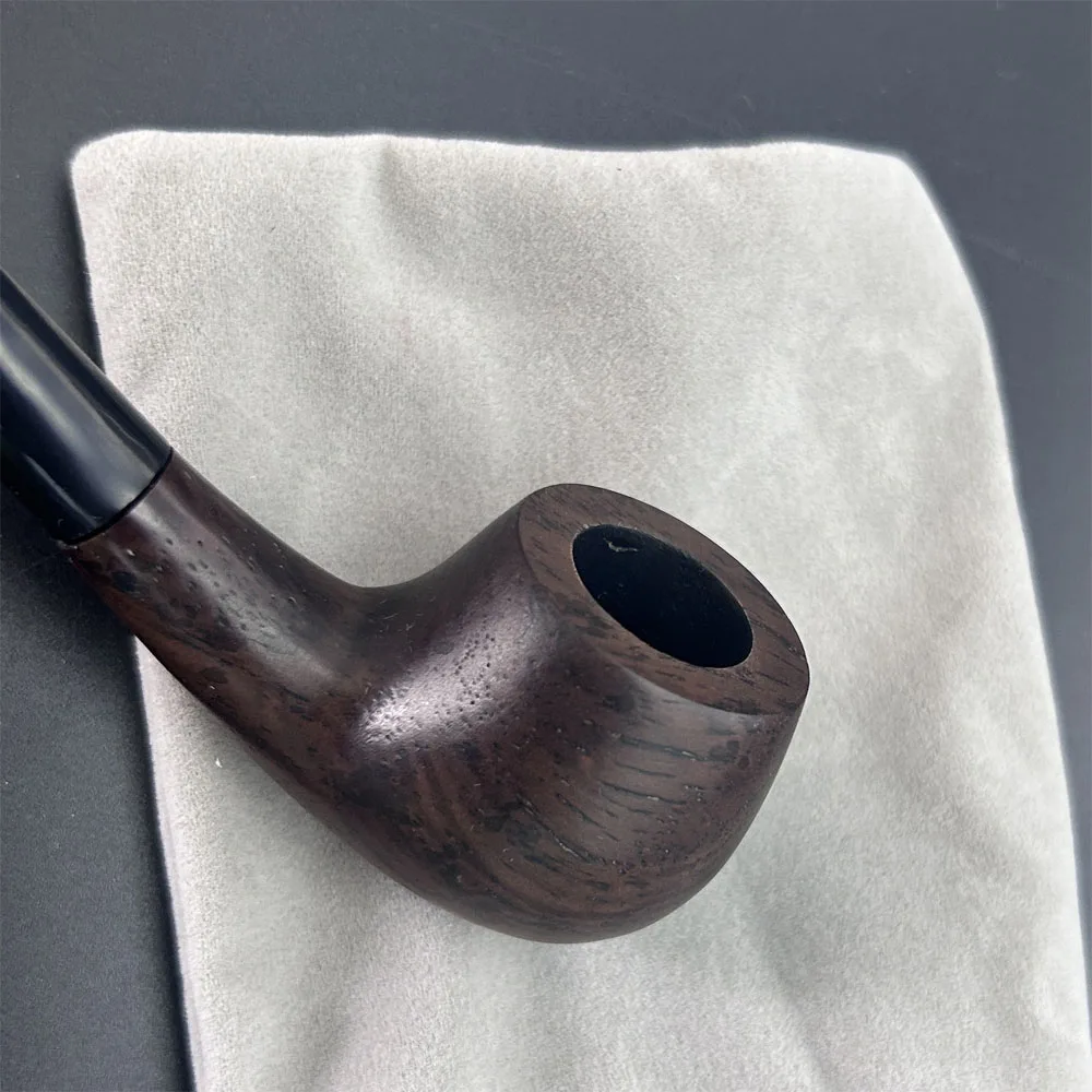 1pcs Handmade Natural Ebony Wood Pipe Durable Sandalwood Tobacco Smoke Pipes With Pipe Bag