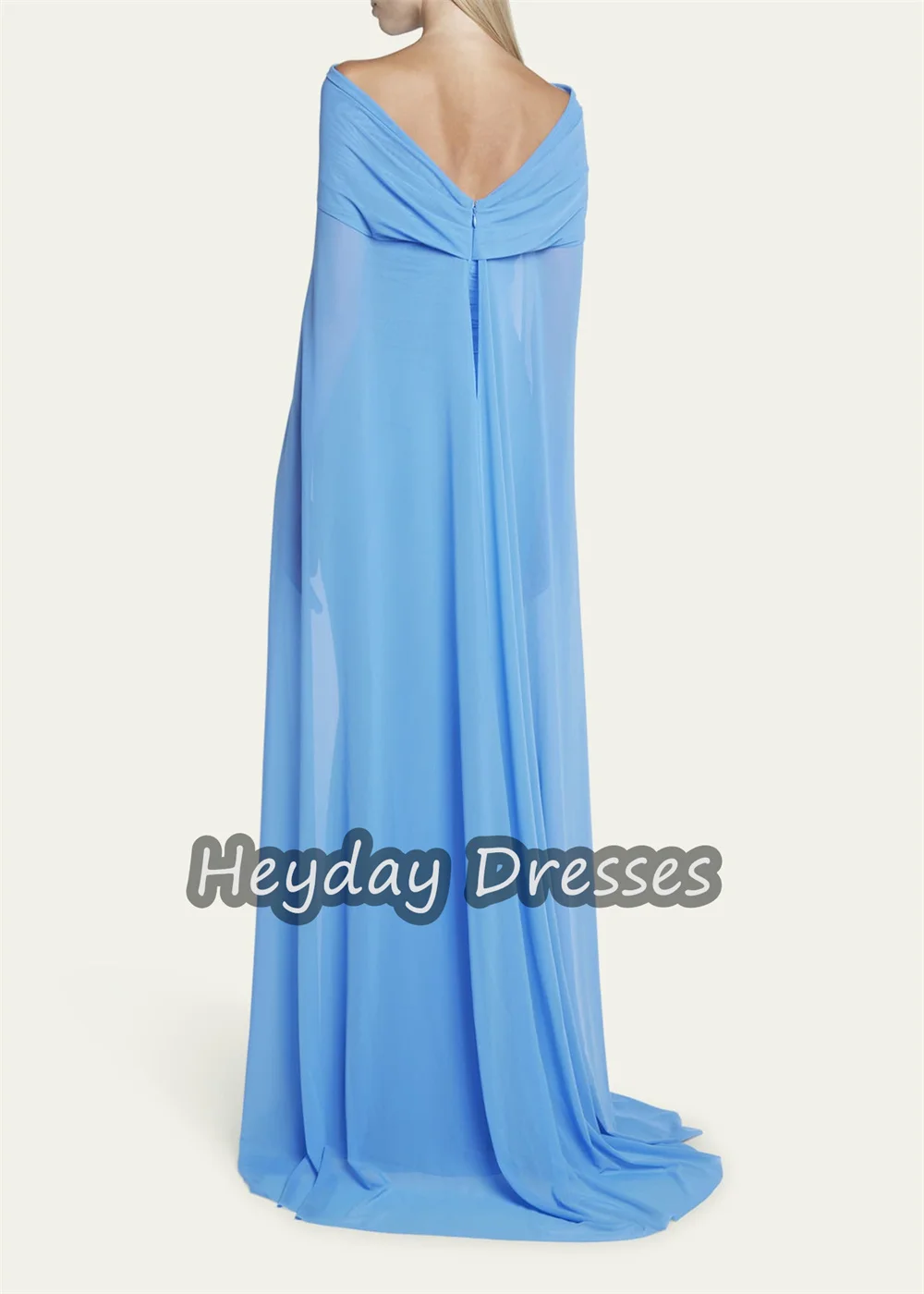 Heyday Chiffon Mermaid Off-the-shoulder Saudi Simple Prom Gown Arab Floor Length Formal Evening Party Dresses For Women 2024