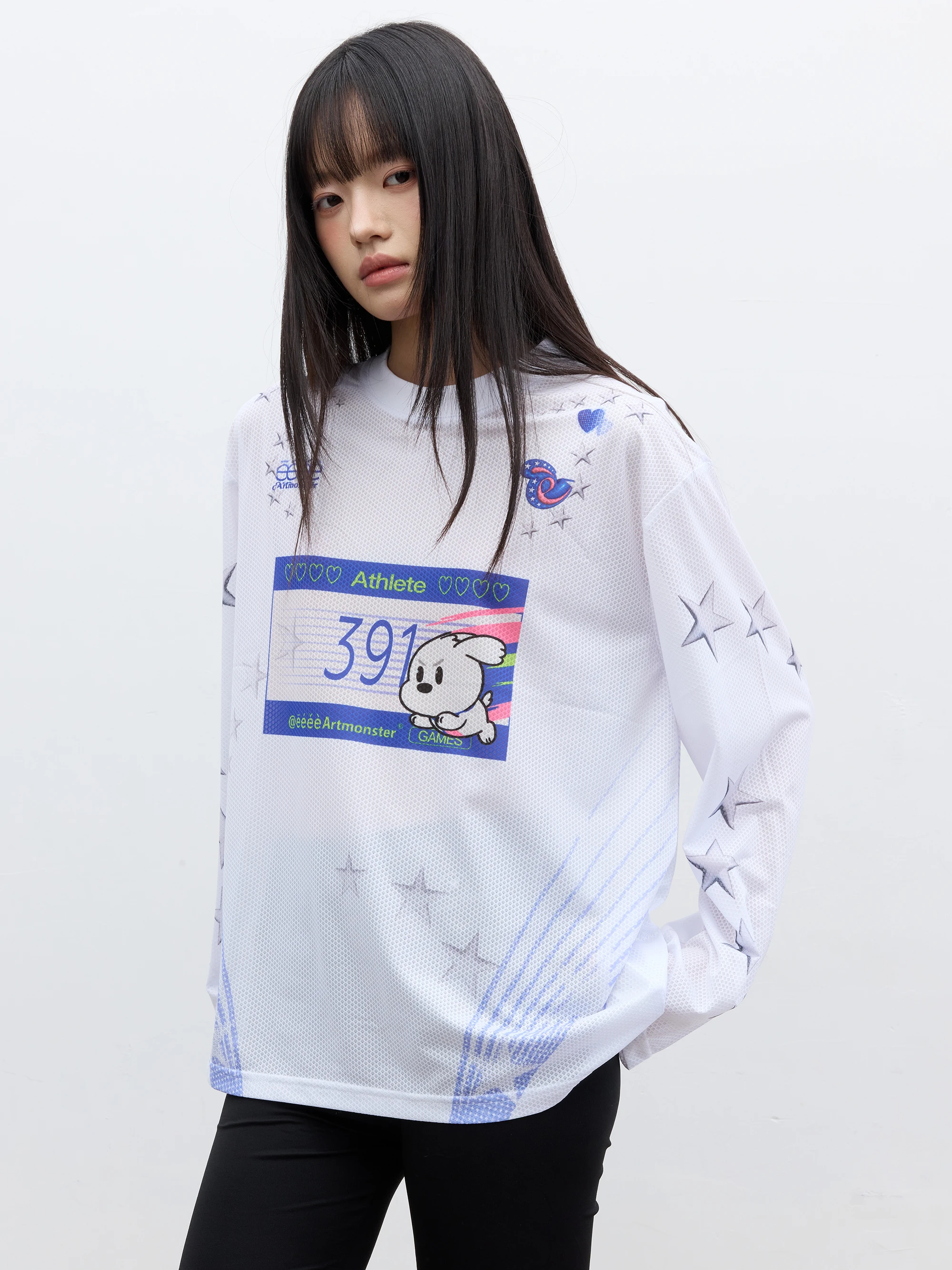 Quick Dry Long Sleeve T-Shirt 'Dog Race' Fun Design Dog Print Sport Base Shirt Autumn Unisex Standard Fit round Neck Tee