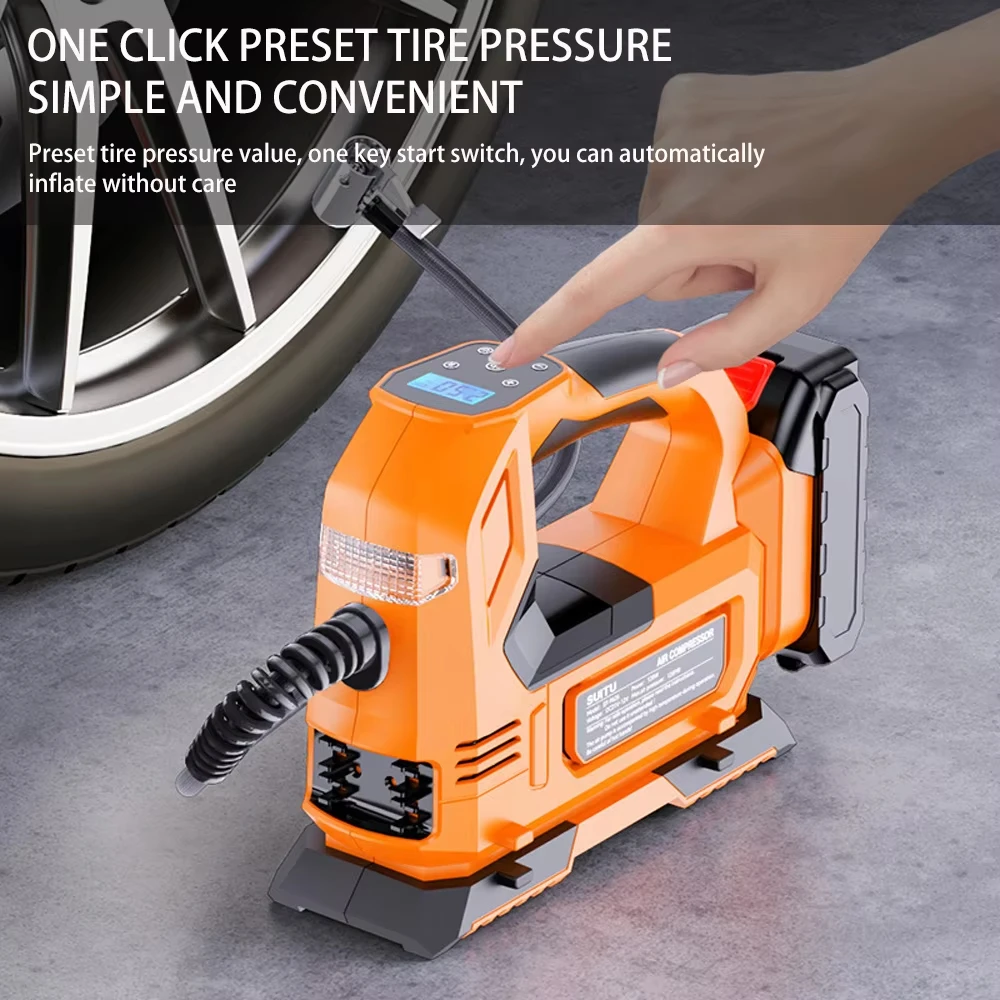 

Car Air Pump Intelligent Digital Display Electric Vehicle Air Pump Car Inflatable Cylinder Car Tire Air for Motorcycle Tires