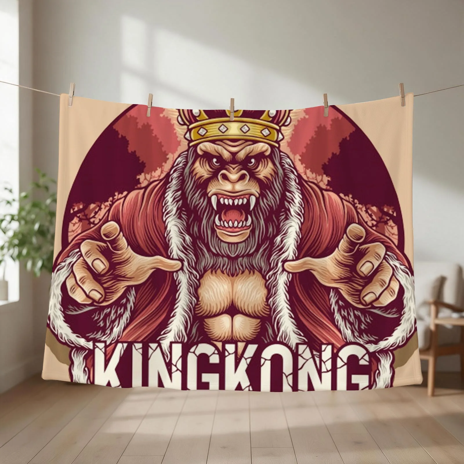King kong character Throw Blanket Sleeping Bag christmas decoration Luxury Thicken Flannel Blankets