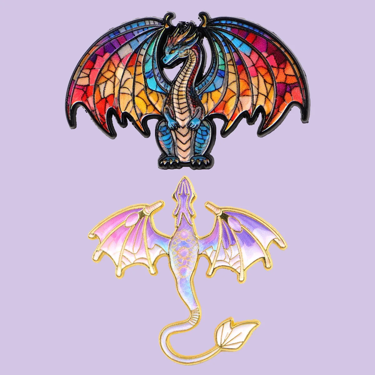 2 teile/satz Bunte Fliegende Drache Emaille Pin Broschen Für Anstecknadeln Abzeichen auf Rucksack Kleidung Zubehör Mode Schmuck Geschenke
