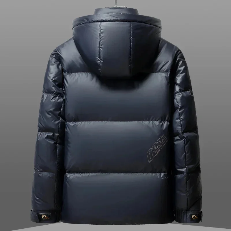 Winter New Hooded Thickened Black and Gold Short Down Jacket White Duck Cold-proof Casual Men's Jack