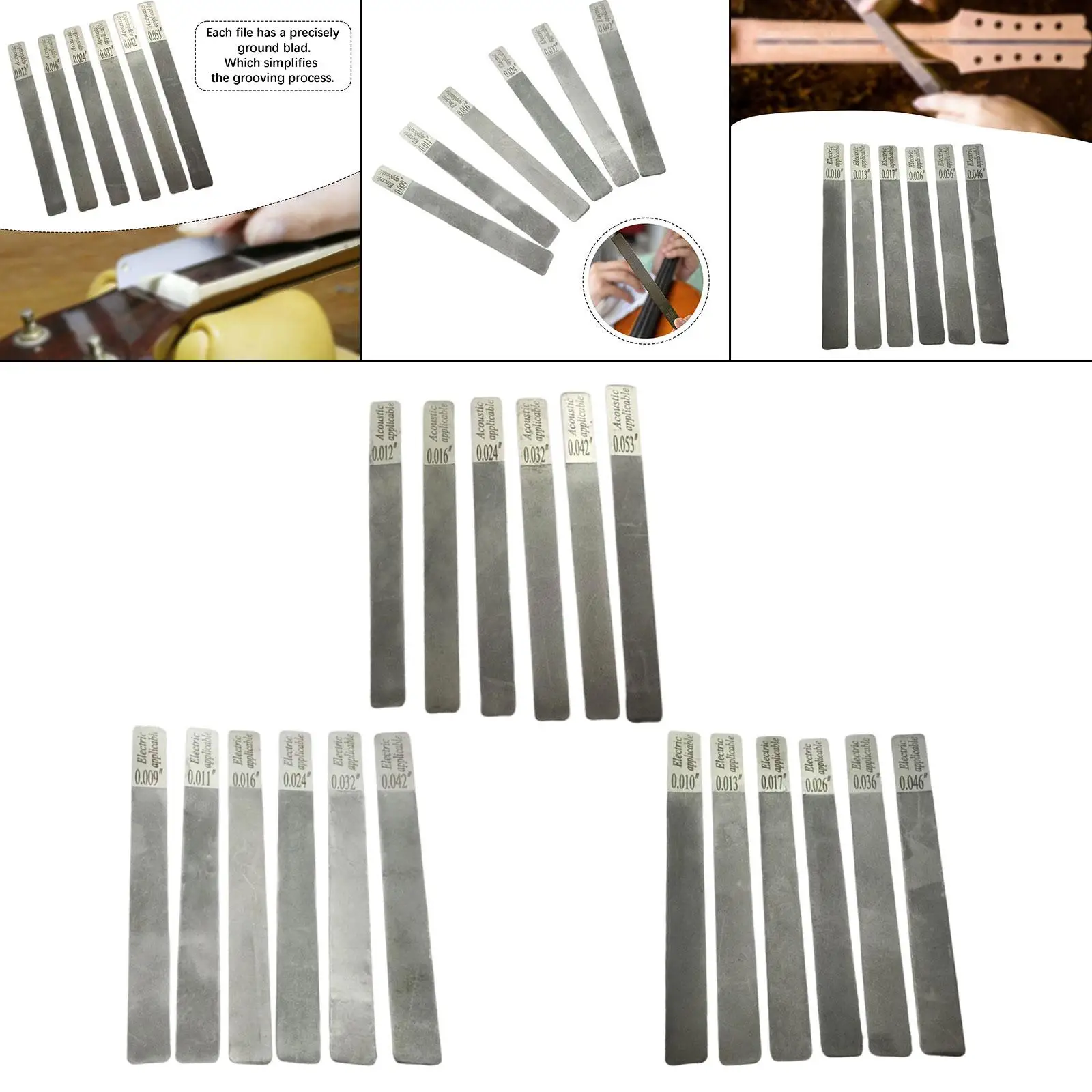 

Файлы для нутов гитарных струн, инструменты для слотирования из нержавеющей стали для ремонта и настройки акустических и электрогитар, аксессуары для гитарного мастерства