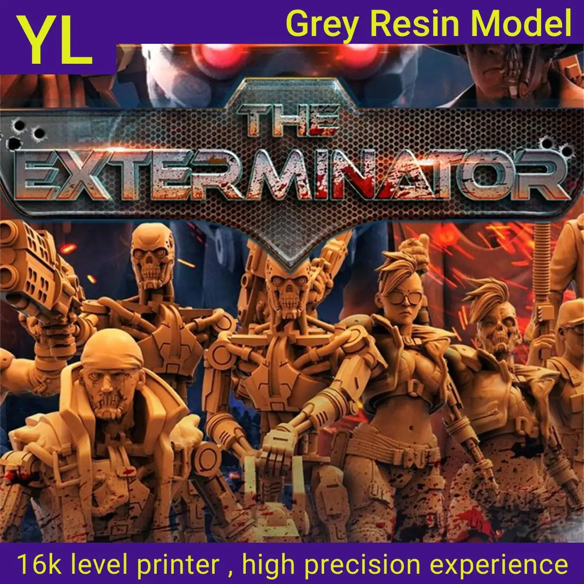 Grey resin miniature model, unassembled and uncolored game chess piece model