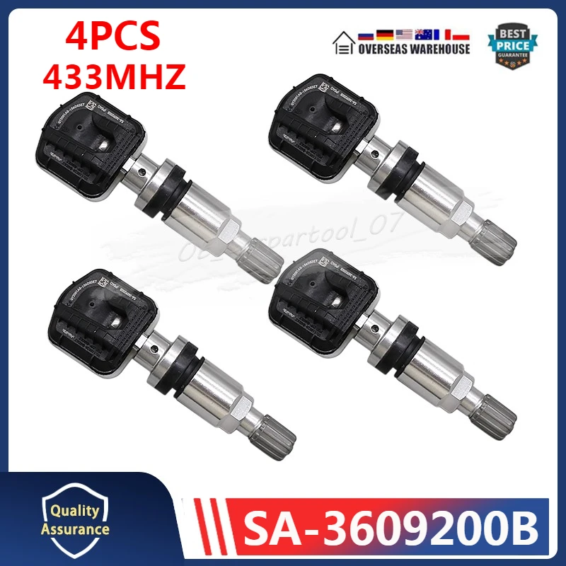 

433MHZ TPMS Tire Sensor 4PCS/Lot For 2019-2020 BYD E2 E3 S2 Song MAX Tang DM-i Yuan EV SA-3609200B Tyre Pressure Monitor System