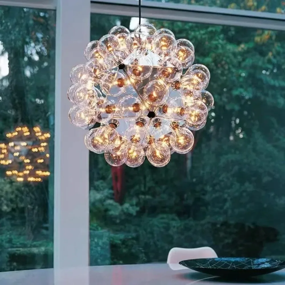 

Modern Glass Ball Chandelier Creative Color Hanging Lamps for Ceiling Living Room Pendant Light Room Decor