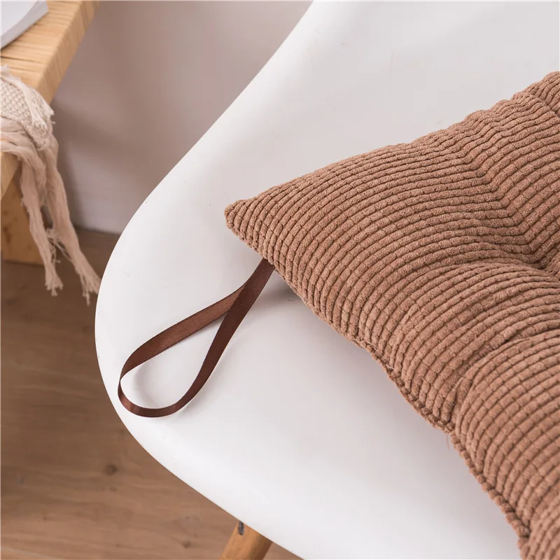 Corduroy Thick Chair Cushion Office Classroom Student Stool Breathable Soft Butt Mat Warm and Practical Colored Seat Cushion New