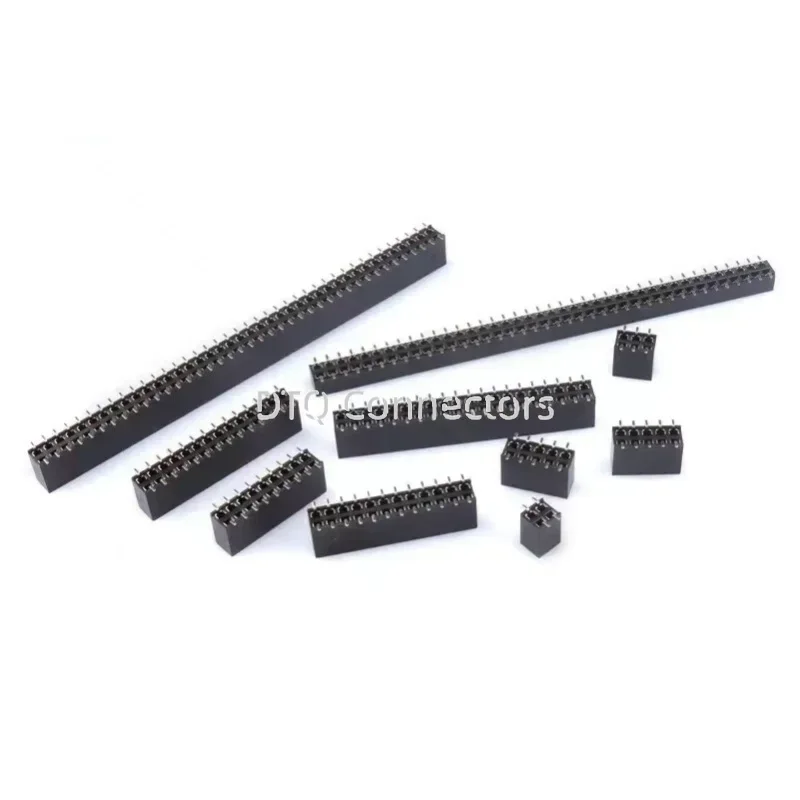 10pcs SMT 2.54mm Double Row Female Breakaway PCB Board Pin Header Socket Connector 2.54 Pinheader 4 6 8 10 14 16 20 24 30 40Pin