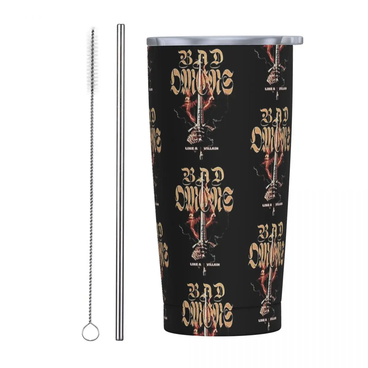Bad Omens Rock Band Stainless Steel Tumbler Vacuum Insulated Mugs Thermal Cold Cup Straws With Lid 20oz