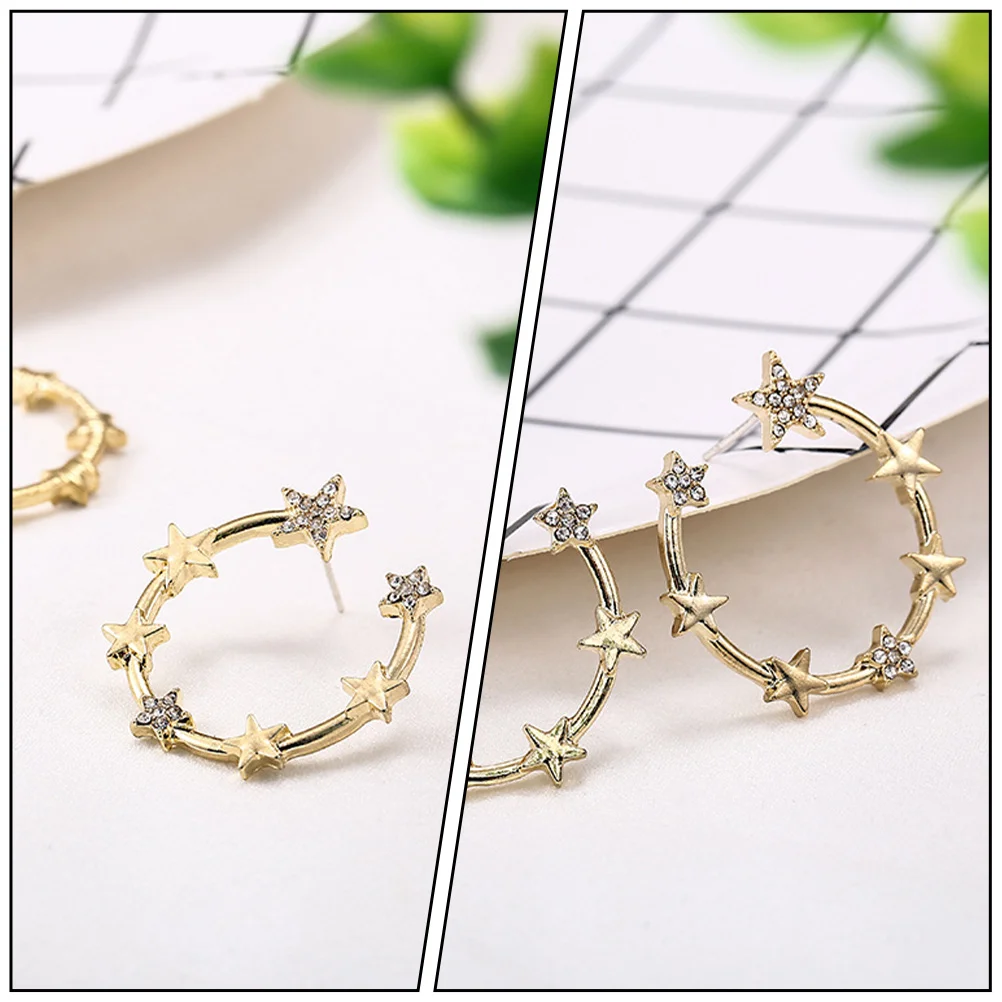 

Earrings Jewelry Studs Pentagram Shaped Fashion Drop Accessories for Women Daily Wear Party Ear Decoration
