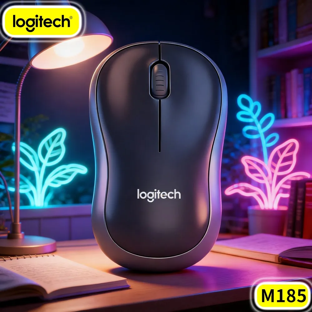Logitech M185 Wireless Mouse Reliable Transmission Nano Dongle For Notebook PC Home Office Win Mac