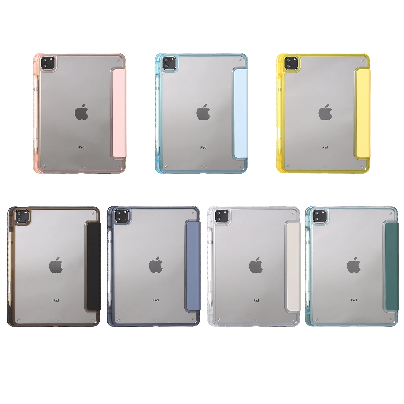 10PCS Transparent Acrylic Case For iPad 11 Air4 5 10.5 Tablets Stand Cover for IPad 9.7inch 2017 2018 10.2 7th 8th 9th 12.9 2020