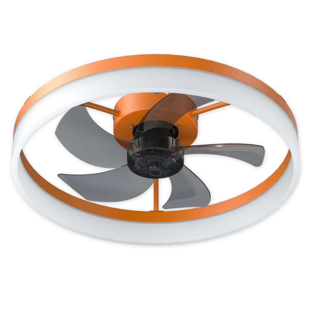 

Ceiling Fans with Lights Dimmable LED Embedded installation of thin modern ceiling fans(Orange)