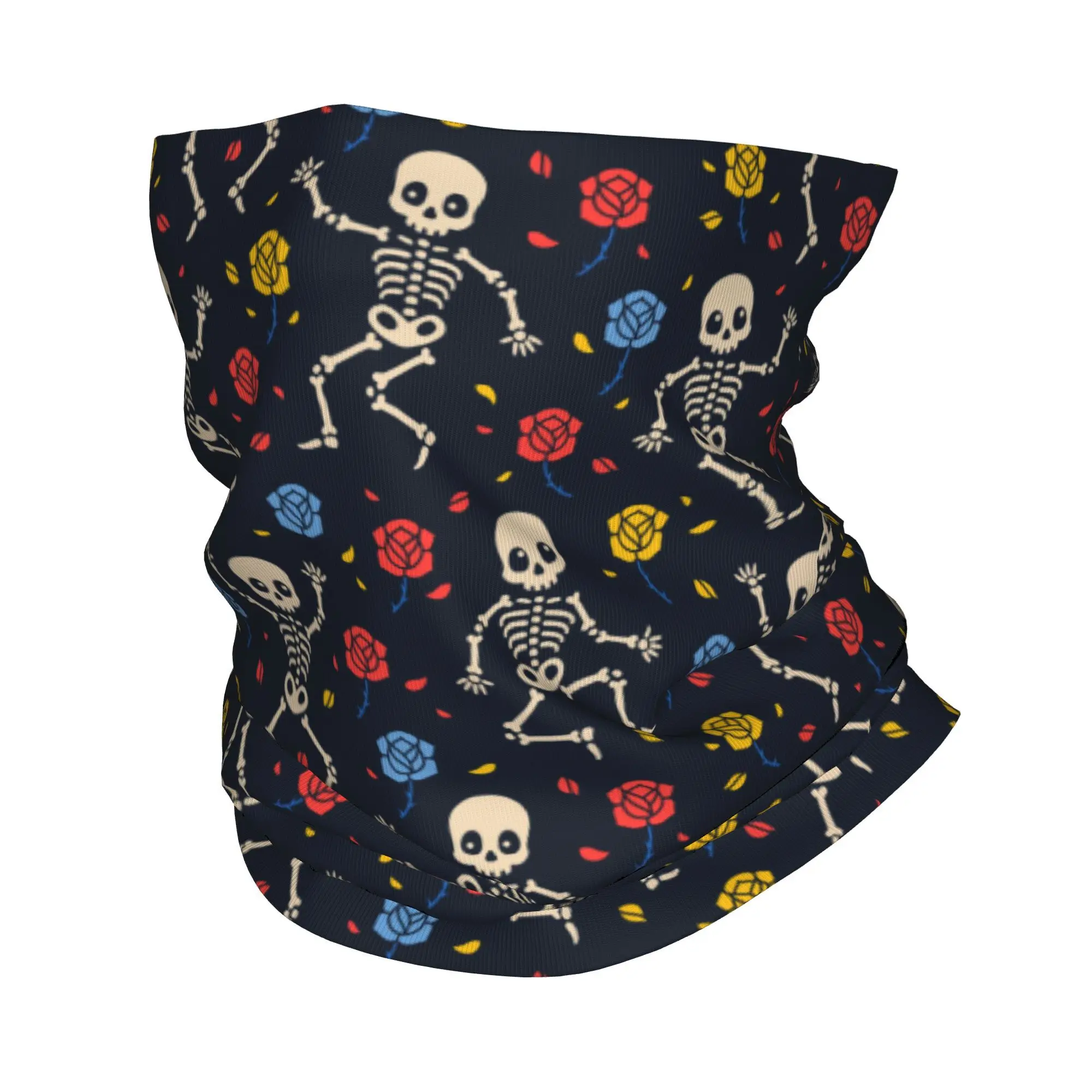 

Skeletons Roses Bandana Neck Cover Printed Sugar Skull Mexican Wrap Scarf Multifunctional Cycling Scarf Unisex Adult Breathable