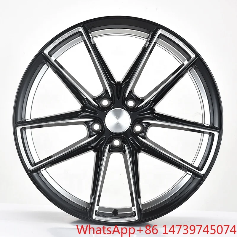 19 Inch 5 Hole Custom Aluminum Alloy Car Wheels, 112-120mm Pitch Universal Auto Rims